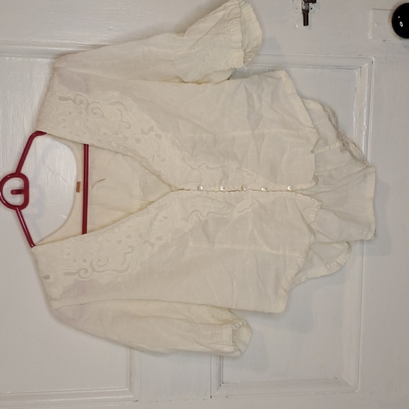 Laurie Embroidered Cream Blouse - Picture 1 of 3